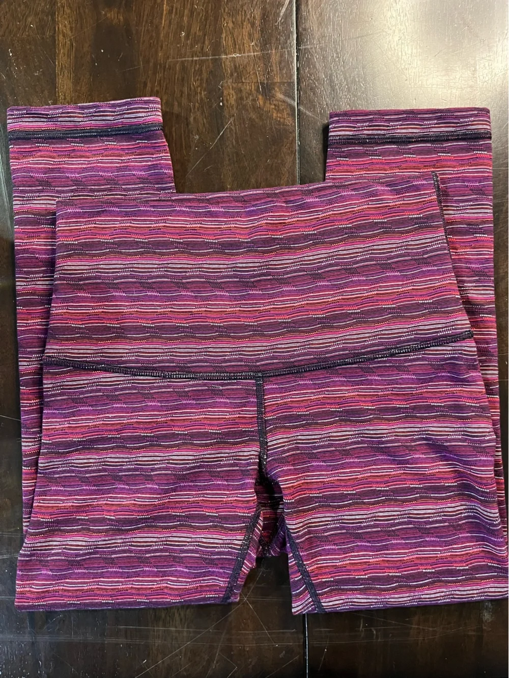 Lululemon Wunder Under Space Dye Twist Regal Plum Alarming Crop Leggings